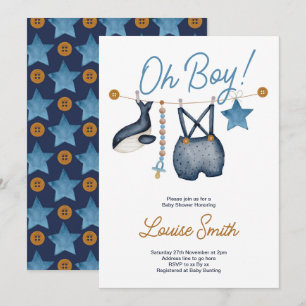 Jongen boho oh baby het is een jongen blauwe baby kaart