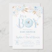Jongen Boho Pompoen Baby Shower Kaart (Voorkant)