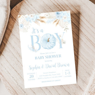 Jongen Boho Pompoen Baby Shower Kaart