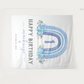 Jongen Boho Regenboog Eerste Verjaardag Wandkleed (Voorkant (horizontaal))