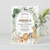 Jongen boho Safari Party Animals Kaart (Staand voorkant)