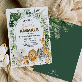 Jongen boho Safari Party Animals Kaart
