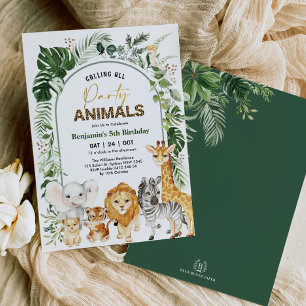 Jongen boho Safari Party Animals Kaart