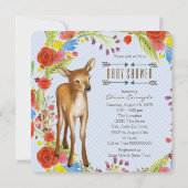 Jongen Bos Herten Baby Shower Kaart (Achterkant)