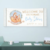 Jongen Bos Vos Herfst Winter Baby Shower Banner (Beurs)
