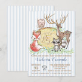 Jongen Bosdier Baby Shower Kaart (Voorkant / Achterkant)