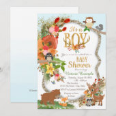 Jongen Bosland Geweibabyfeest Kaart (Voorkant / Achterkant)