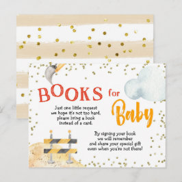 Jongen bouwen Gele vrachtwagenboeken voor Baby Uitnodiging Briefkaart