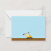 Jongen bouwend Trauck School Classroom Valentijns Notitiekaartje (Achterkant)