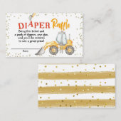 Jongen bouwer Gele vrachtwagen Diaper Raffle Informatiekaartje (Voorkant / Achterkant)