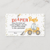 Jongen bouwer Gele vrachtwagen Diaper Raffle Informatiekaartje (Voorkant)