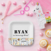 Jongen Bouwer Verjaardag Papieren Bordje (Feest)