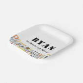 Jongen Bouwer Verjaardag Papieren Bordje (Gebogen)