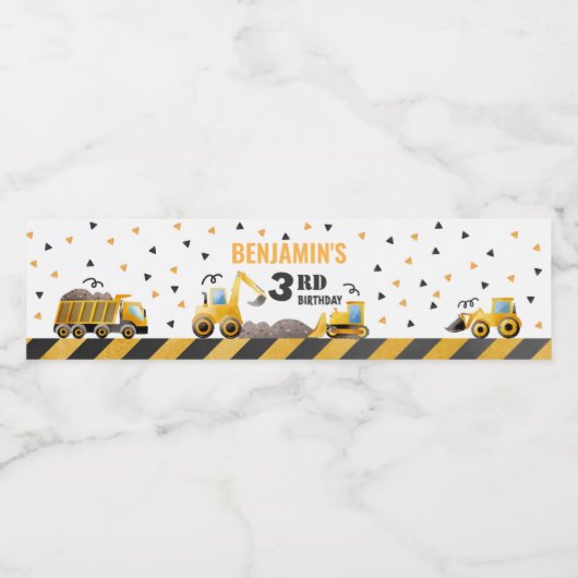 Jongen Bouwpartij Waterfles Etiketten (Enkel label)