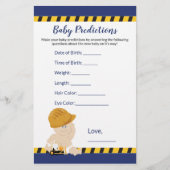 Jongen bouwproject Baby shower Predictions Game (Voorkant)