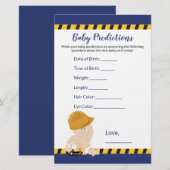 Jongen bouwproject Baby shower Predictions Game (Voorkant / Achterkant)