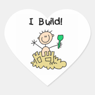 Jongen Bouwt Hart Sticker