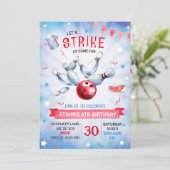 Jongen Bowling Verjaardag Kaart (Staand voorkant)