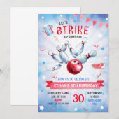 Jongen Bowling Verjaardag Kaart (Voorkant / Achterkant)