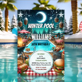 jongen bruh Barbeque Winter Pool Party 13e verjaar Kaart