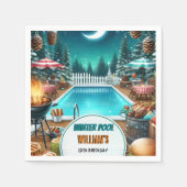 jongen bruh Barbeque Winter Pool Party 13e verjaar Servet (Voorkant)