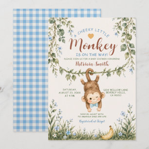 Jongen Brutaal Klein Aapje Is Op Weg Baby Shower Kaart