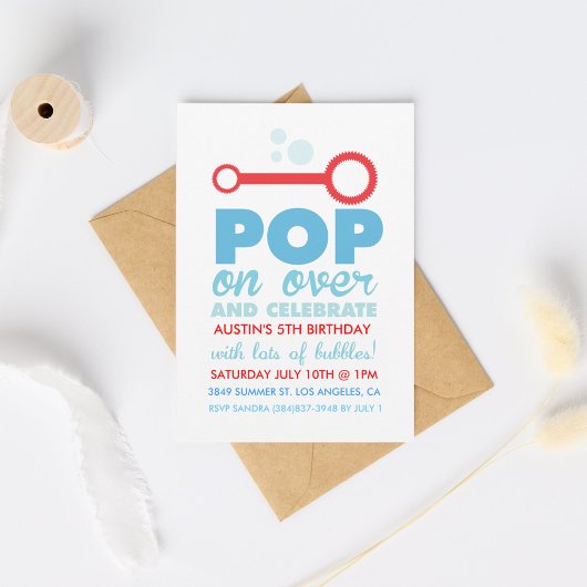 (Jongen) Bubble Party thema verjaardag uitnodigen Kaart