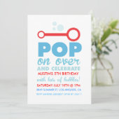 (Jongen) Bubble Party thema verjaardag uitnodigen Kaart (Staand voorkant)
