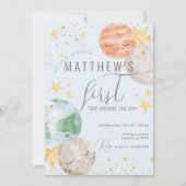 Jongen buitenruimte eerste uitnodiging op zaterdag (Voorkant)