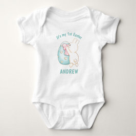 Jongen Bunny & Blue Egg 1st Paasnaam Romper