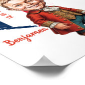 Jongen Caricatuur in Franse Vintage Kleding Poster (Hoek)