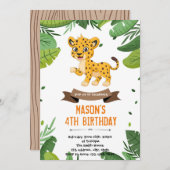 Jongen cheetah-doucheuitnodiging bedankkaart (Voorkant / Achterkant)