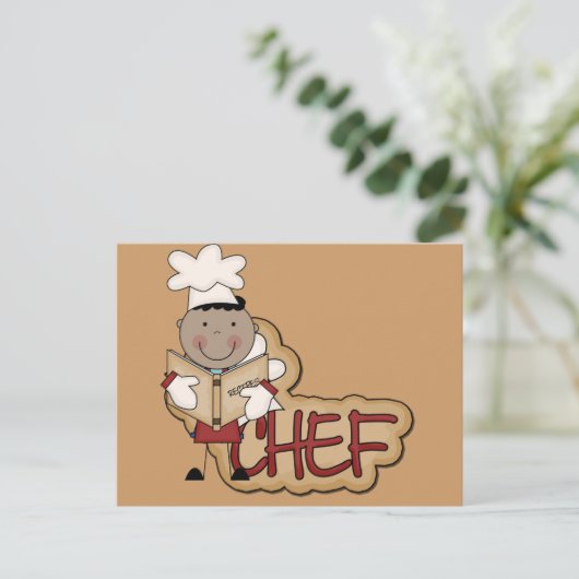 Jongen Chef - Afrikaanse Amerikaanse overhemden en Briefkaart (Staand voorkant)