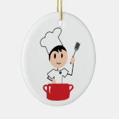 Jongen Chef Keramisch Ornament (Rechts)
