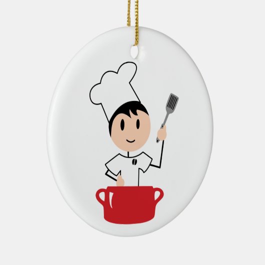 Jongen Chef Keramisch Ornament (Rechts)