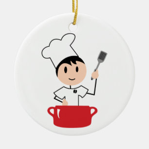 Jongen Chef Keramisch Ornament