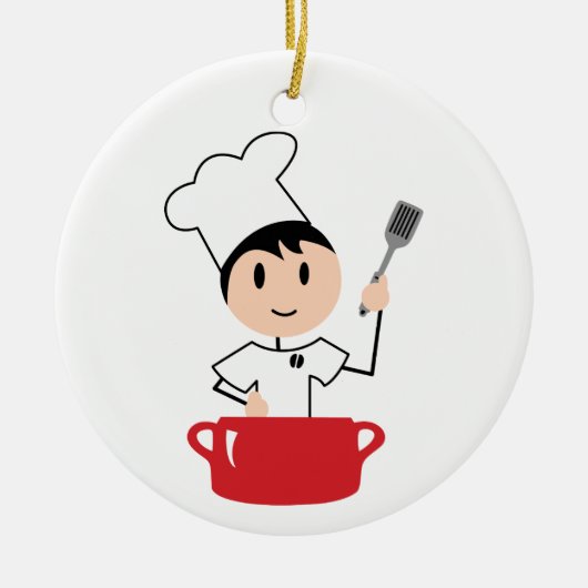 Jongen Chef Keramisch Ornament (Voorkant)