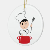 Jongen Chef Keramisch Ornament (Links)