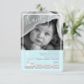 Jongen Choo Choo Christening Baptism Foto bedankt (Staand voorkant)