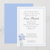 Jongen Christening Baptism Blue Wildflower Aankondiging (Voorkant / Achterkant)
