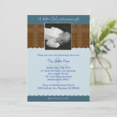 Jongen Christening/Baptism Uitnodiging (Staand voorkant)