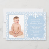 Jongen Christening Baptism-uitnodigingen Kaart (Voorkant)