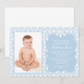 Jongen Christening Baptism-uitnodigingen Kaart (Voorkant / Achterkant)