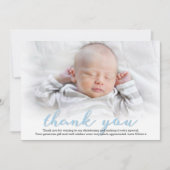 Jongen Christening/Baptisme Hartelijk dank Bedankkaart (Voorkant)