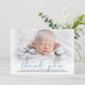 Jongen Christening/Baptisme Hartelijk dank Bedankkaart (Staand voorkant)