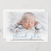 Jongen Christening/Baptisme Hartelijk dank Bedankkaart (Voorkant / Achterkant)