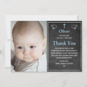 Jongen Christening/Baptisme Hartelijk dank Bedankkaart (Voorkant)