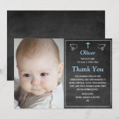Jongen Christening/Baptisme Hartelijk dank Bedankkaart (Voorkant / Achterkant)
