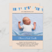 Jongen Christening/Baptisme Hartelijk dank Bedankkaart (Voorkant / Achterkant)