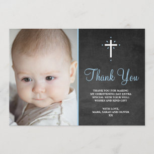 Jongen Christening/Baptisme Hartelijk dank Bedankkaart